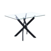 Rectangular Dining Table 120x70cm Glass/Black AWS021UK | LEUKHOUSE