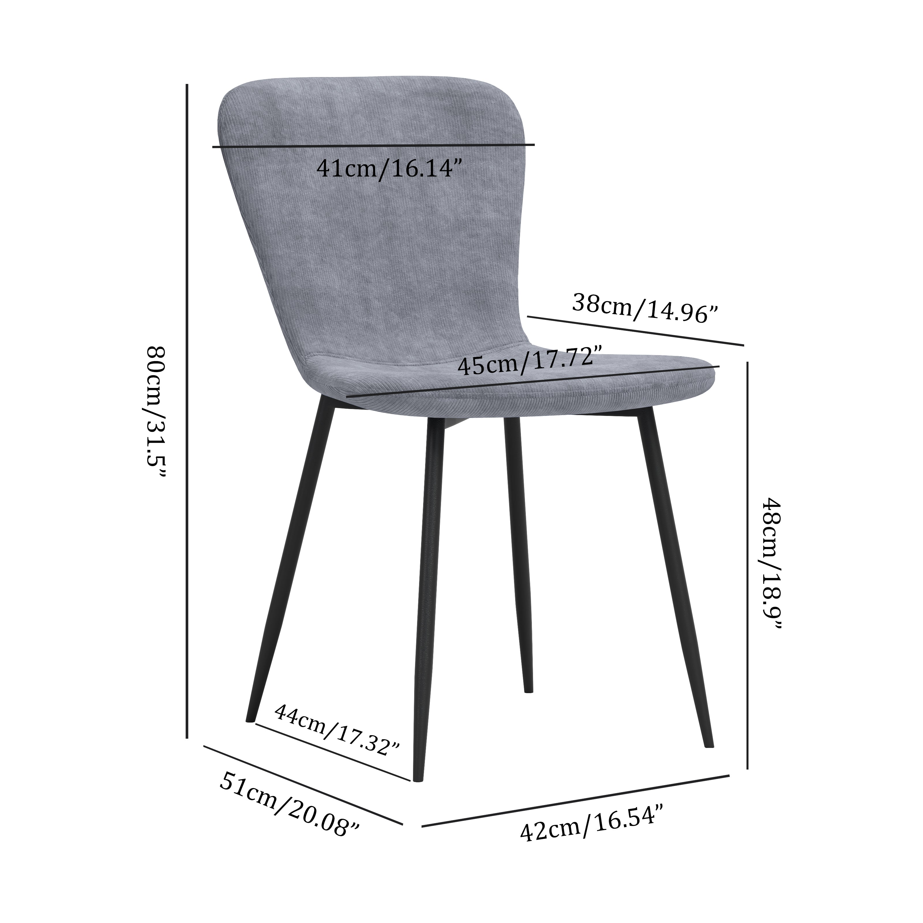 Chaises Salle à Manger Lot de 4 Chaises en Velours Gris Chaises de Cuisine pour 4 Personnes,Gris Foncé  AWS14814FR | LEUKHOUSE