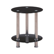 Small Round Glass Coffee Table Black AWS007UK | LEUKHOUSE