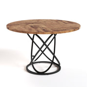 Round Dining Table 120x120cm Wooden/Black AWS205UK | LEUKHOUSE