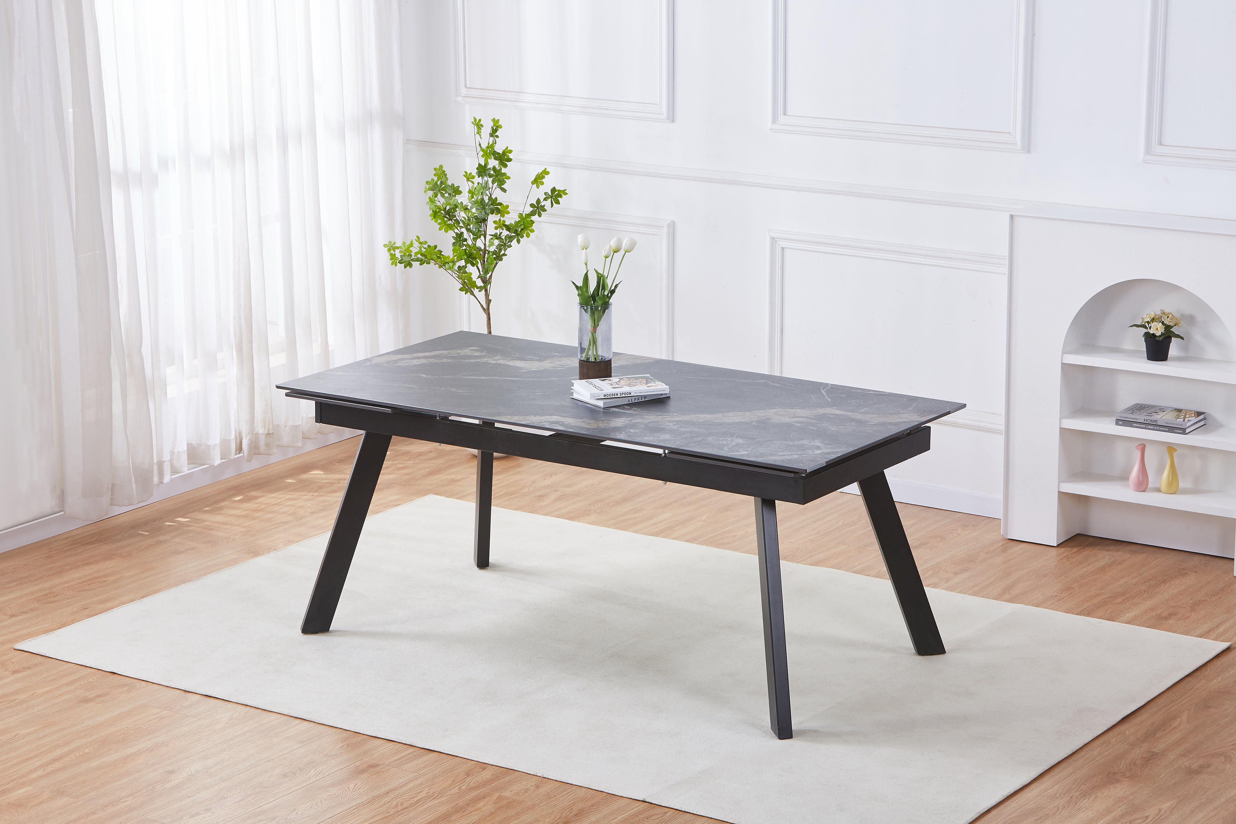 Ceramic Extandable Dining Table HTD1101 | Fondhouse