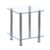 Small Square Glass Coffee Table Clear AWS007UK | LEUKHOUSE