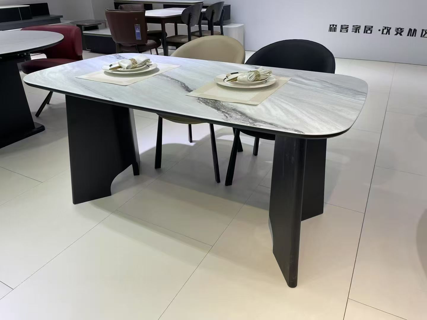 Dining Table Rectangular Glass X012 | FONDHOUSE
