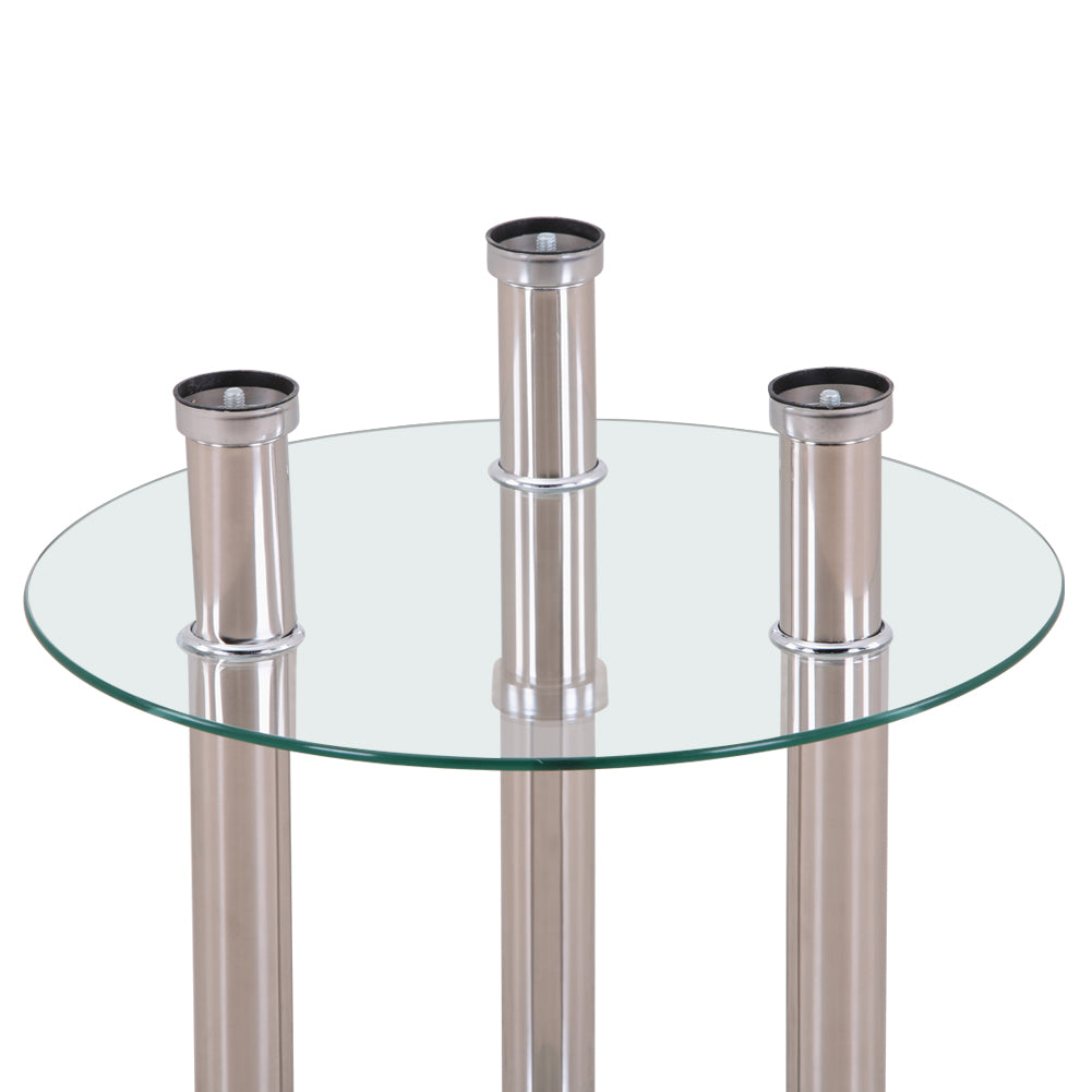 Small Round Glass Coffee Table Clear AWS007UK | LEUKHOUSE