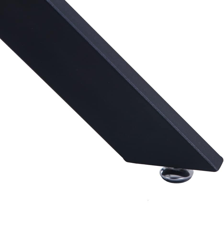 47" Tempered Glass Dining Table with Black Metal Legs US | LEUKHOUSE