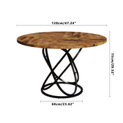 Round Dining Table 120x120cm Wooden/Black AWS205UK | LEUKHOUSE