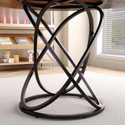 Round Dining Table 120x120cm Wooden/Black AWS205UK | LEUKHOUSE