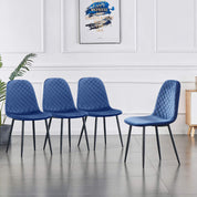 Dining Chairs Set of 4 Velvet/Blue AWS024UK | LEUKHOUSE