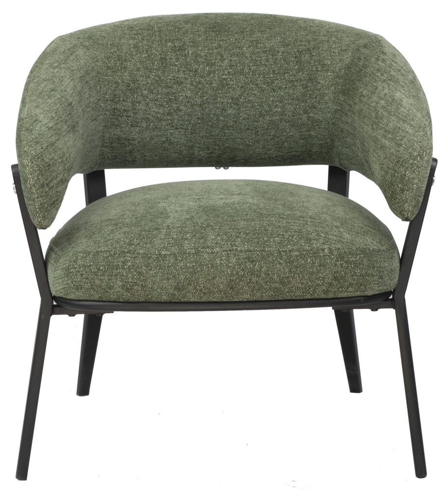 Lounge Chair Fabric with Metal Black Powder Coating Legs HTC0689 | HOMETREE