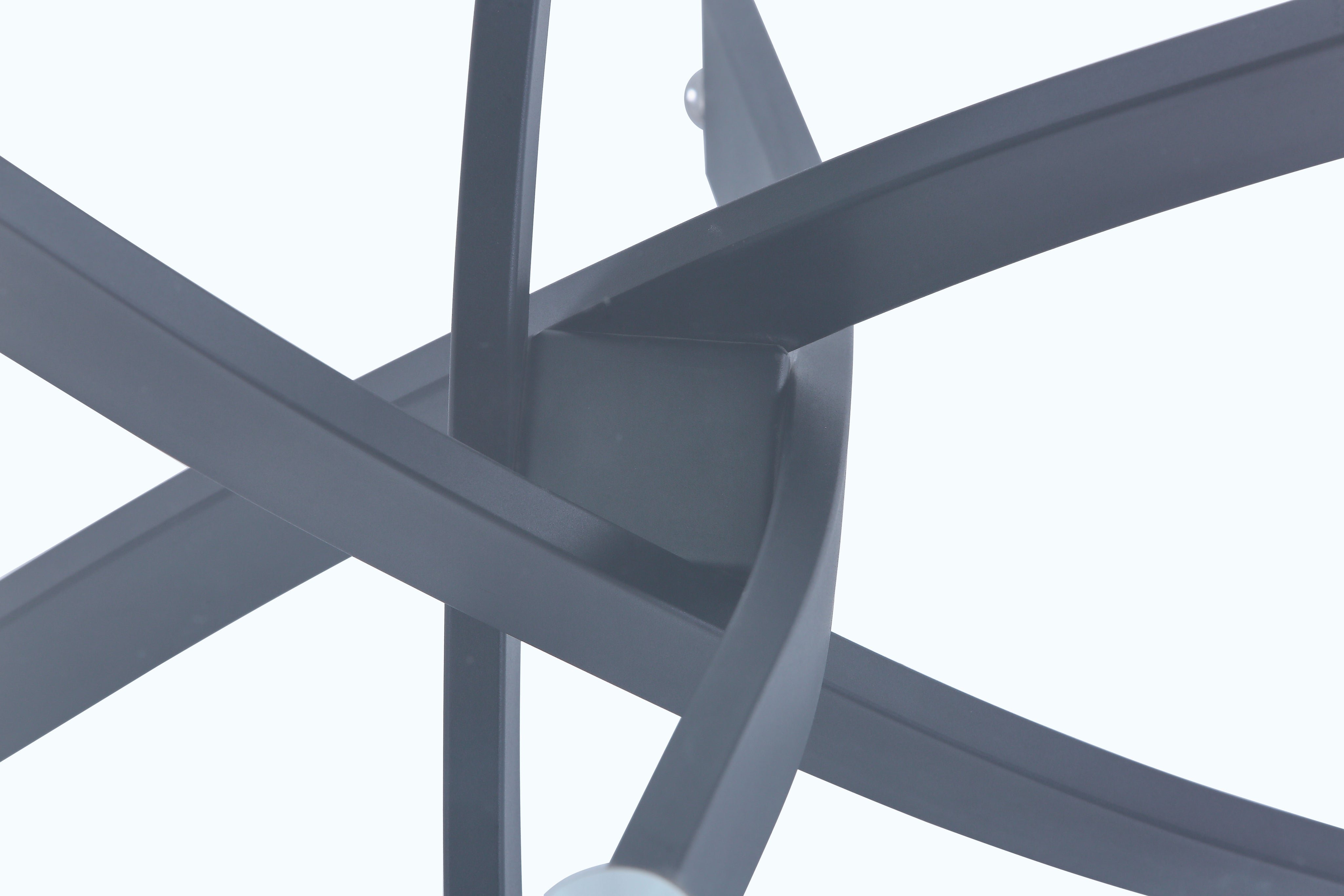 Round Dining Table 100x100cm Glass/Black AWS022UK | LEUKHOUSE