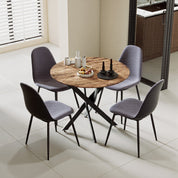 Chaises Salle à Manger Lot de 4 Chaises en Velours Gris Dos en Cuir Chaises de Cuisine pour 4 Personnes,Gris AWS024114FR | LEUKHOUSE
