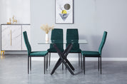 Rectangular Dining Table 120x70cm Glass/Black AWS021UK | LEUKHOUSE