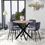 Round Dining Table 100x100cm Wooden/Black AWS022UK | LEUKHOUSE