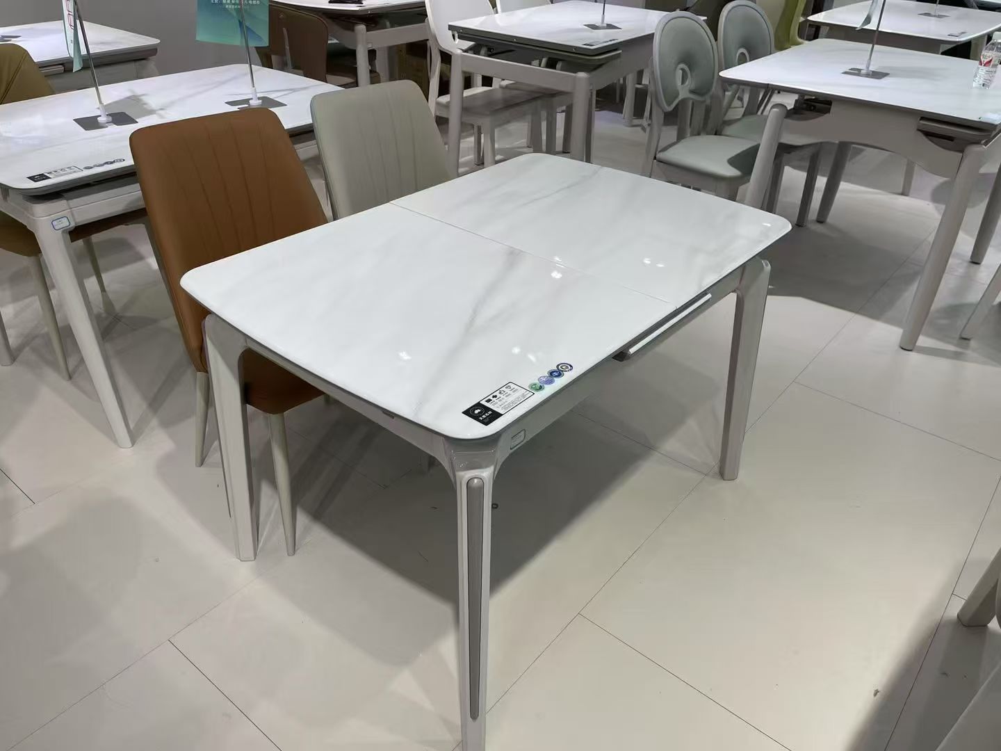 Dining Table Rectangular Glass S2410White | FONDHOUSE