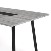 Table Salle à Manger 180 cm, Table en Bois, Structure Métallique, pour 4-8 Personnes, Gris et Noir  AWS2071FR | LEUKHOUSE