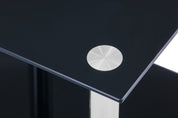 Small Square Glass Coffee Table Black AWS007UK | LEUKHOUSE