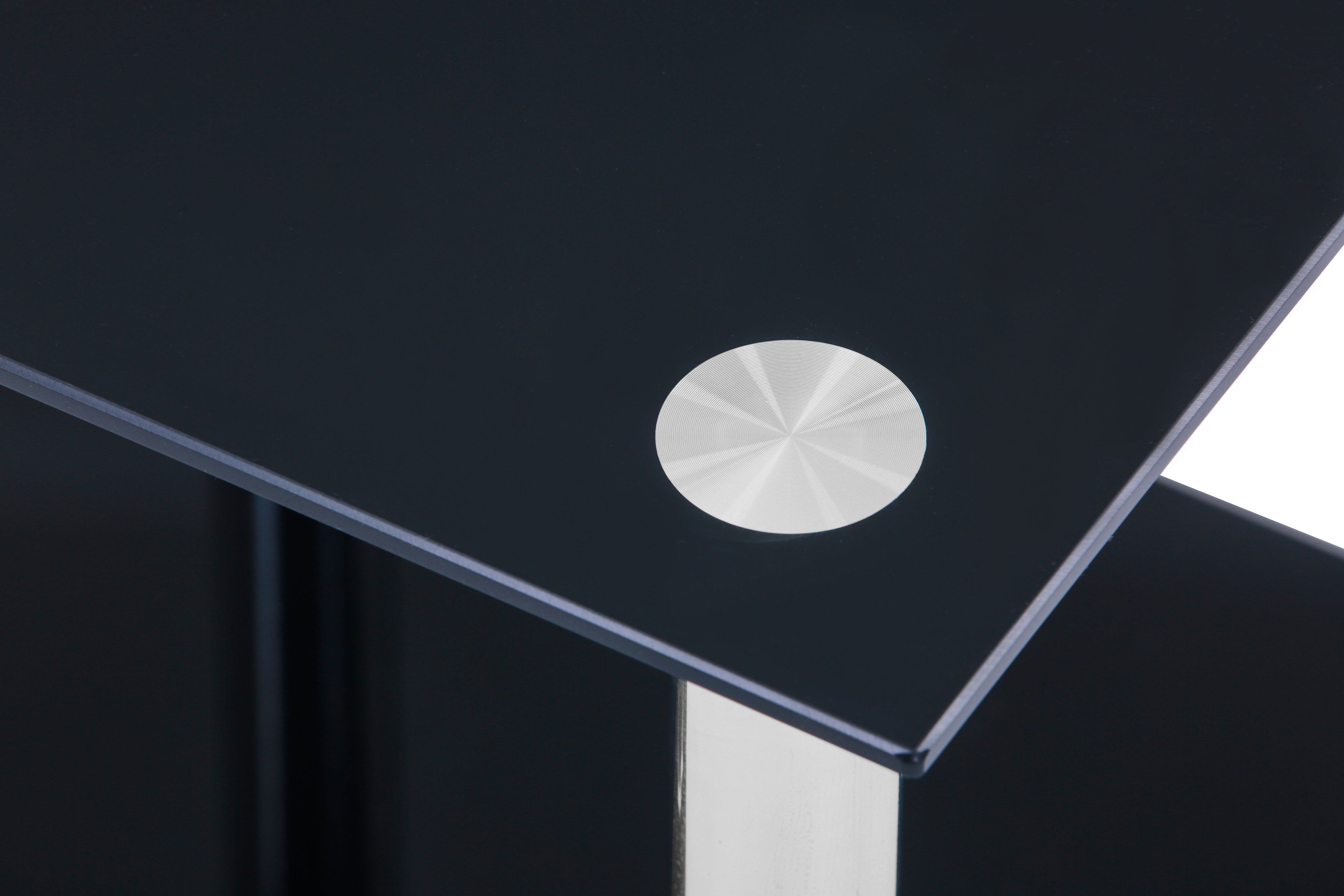 Small Square Glass Coffee Table Black AWS007UK | LEUKHOUSE