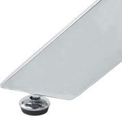 35.5 Inch Round Tempered Glass Dining Table for 2-4 with Chromed Legs (Silver/White) US | LEUKHOUSE