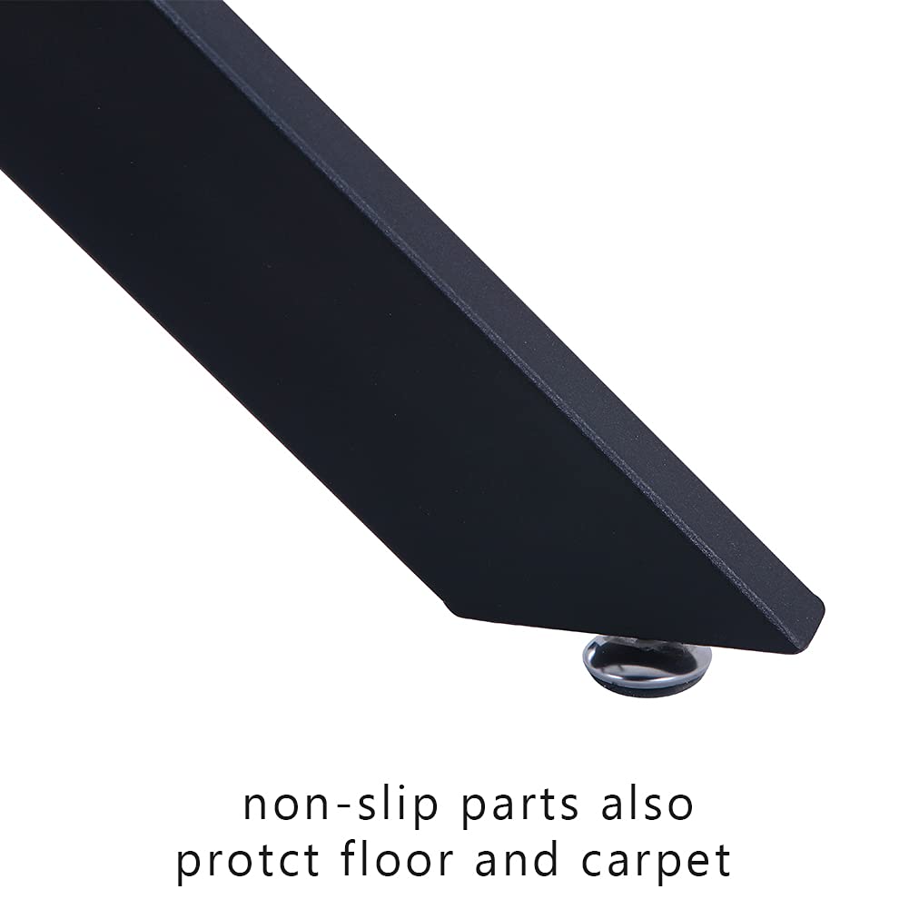 Glass Dining Table,47 Inches Modern Rectangular Kitchen Table with Black Metal Legs for Dining Room&Living Room CA | LEUKHOUSE