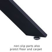 Glass Dining Table,47 Inches Modern Rectangular Kitchen Table with Black Metal Legs for Dining Room&Living Room CA | LEUKHOUSE