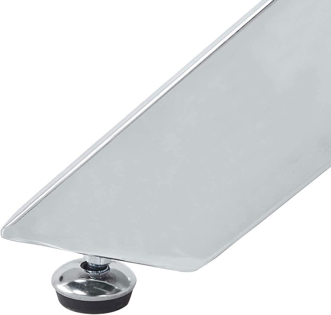 Round Glass Dining Table Set for 4,5 Piece Kitchen Table and PU Leather Chairs with Chromed Legs, 35.5 Inches Dining Table Set, White CA | LEUKHOUSE