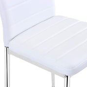 High Back White Dining Chairs Set of 4 with Gold Chromed Legs US | LEUKHOUSE