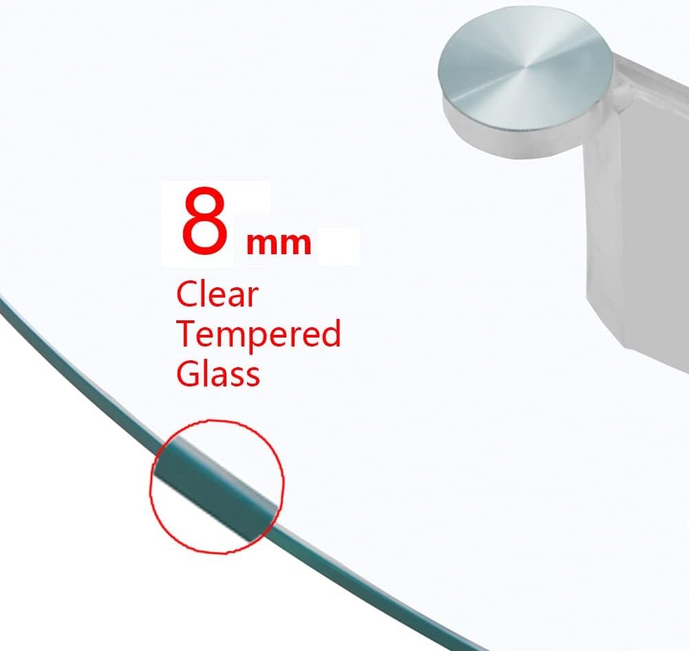 Round Glass Dining Table Set for 4,5 Piece Kitchen Table and PU Leather Chairs with Chromed Legs, 35.5 Inches Dining Table Set, White CA | LEUKHOUSE