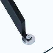 35.5 Inch Round Tempered Glass Dining Table for 2-4 with Chromed Legs (Black) US | LEUKHOUSE