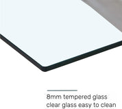 Glass Dining Table with Chromed Legs,47 inches Modern Rectangular Kitchen Table for Dining Kitchen Room CA| LEUKHOUSE