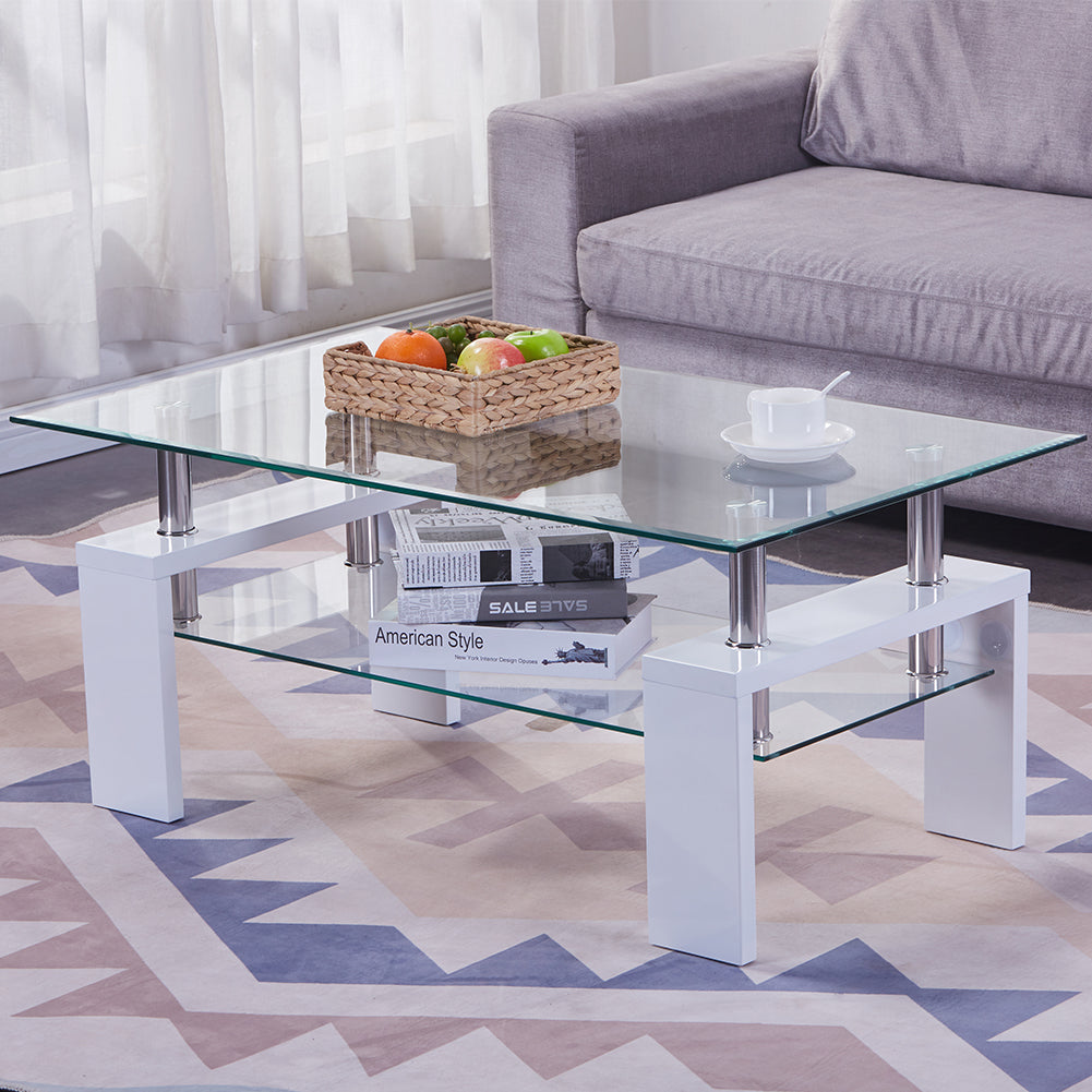 Coffee Table Rectangle Glass LKL020CTAWS | FONDHOUSE