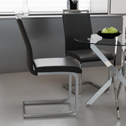 Dining Chairs Set of 4 Faux Leather/Black AWS266UK | LEUKHOUSE