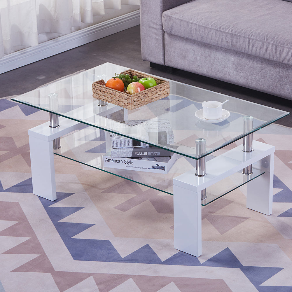 Coffee Table Rectangle Glass LKL020CTAWS | FONDHOUSE