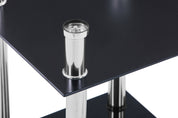 Small Square Glass Coffee Table Black AWS007UK | LEUKHOUSE