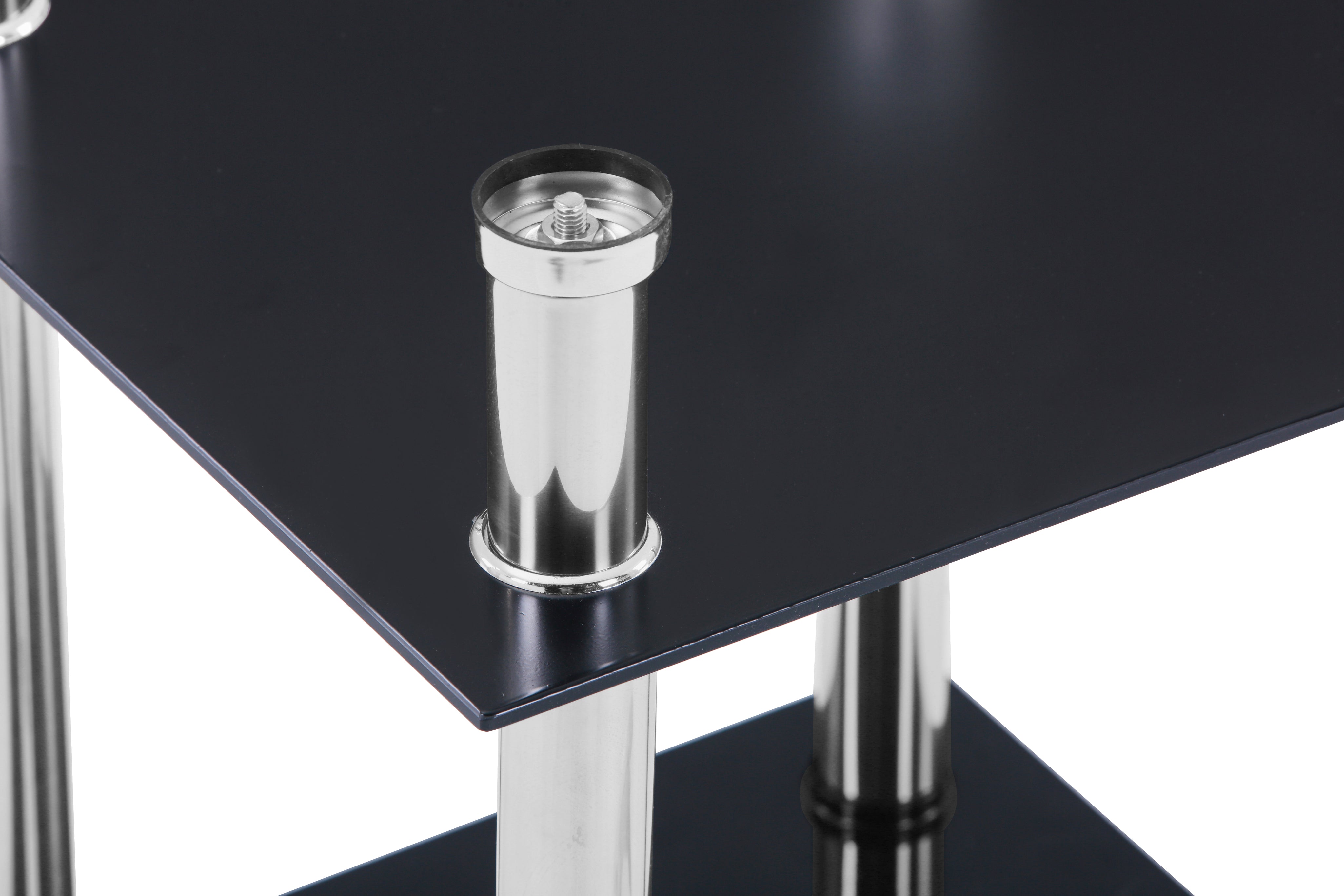 Small Square Glass Coffee Table Black AWS007UK | LEUKHOUSE