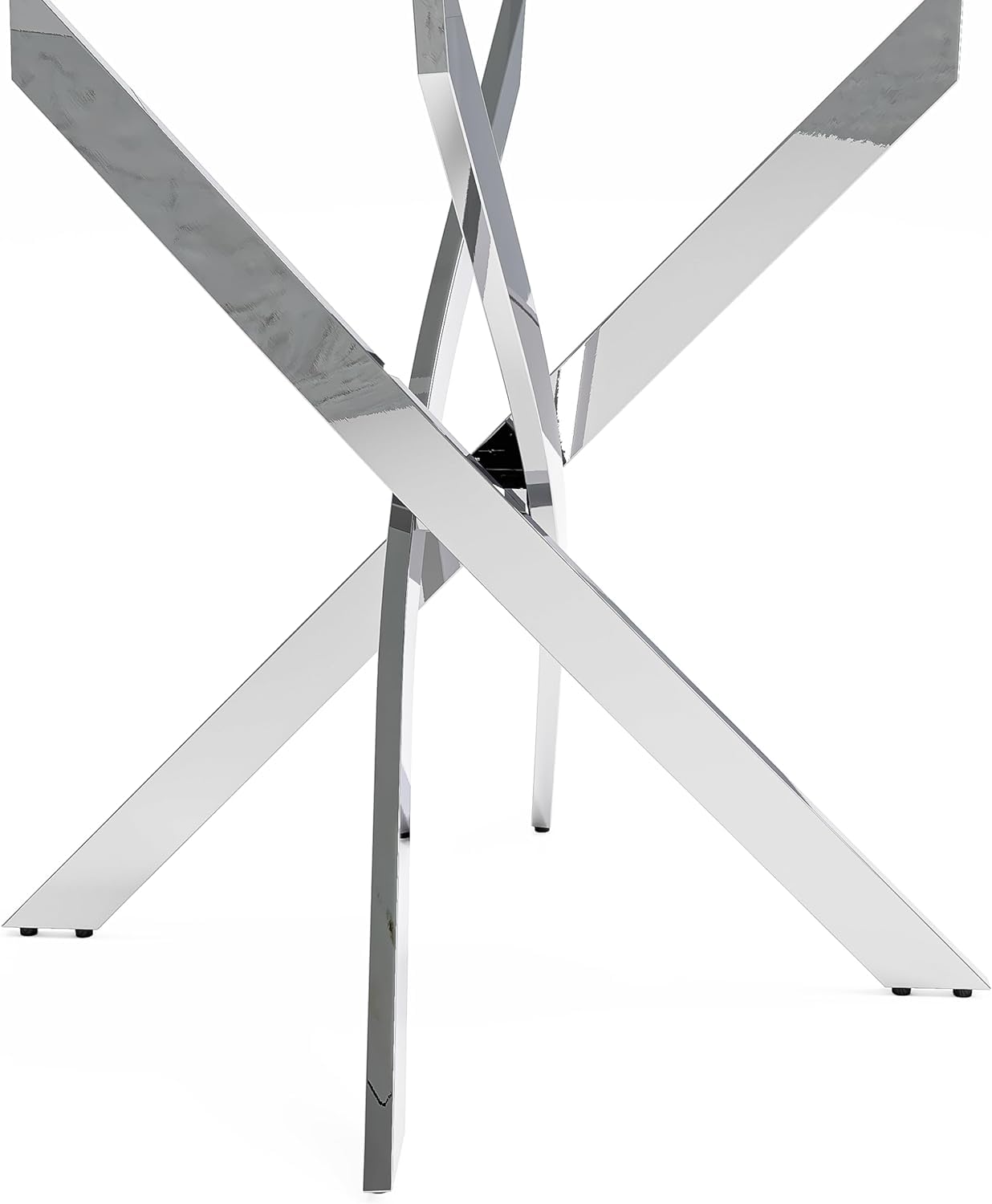 Glass Dining Table Set for 4, 47 Inches Kitchen Table Set,5 Piece Rectangular Table and PU Leather Chairs for Dining Room CA | LEUKHOUSE