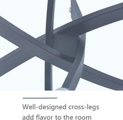 47" Tempered Glass Dining Table with Black Metal Legs US | LEUKHOUSE