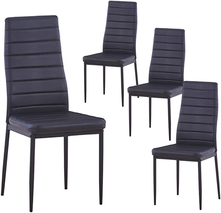 High Back Black Dining Chairs Set of 4 US | LEUKHOUSE
