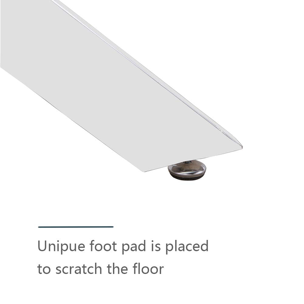 Glass Dining Table with Chromed Legs,47 inches Modern Rectangular Kitchen Table for Dining Kitchen Room CA| LEUKHOUSE