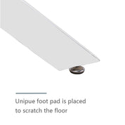 Glass Dining Table with Chromed Legs,47 inches Modern Rectangular Kitchen Table for Dining Kitchen Room CA| LEUKHOUSE