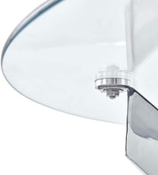 Round Glass Dining Table,35.5" Modern Round Kitchen Table with Chromed Legs Home Furniture for Kitchen Dining Room CA | LEUKHOUSE