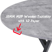 Round Dining Table 100x100cm Grey/Black AWS022UK | LEUKHOUSE