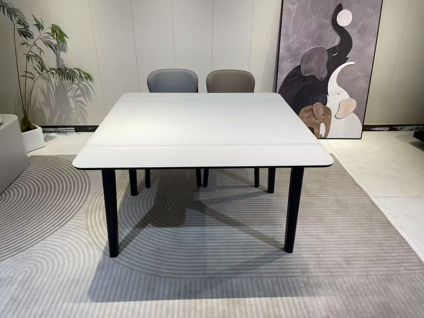 Dining Table Rectangular Glass S-2517Black | FONDHOUSE