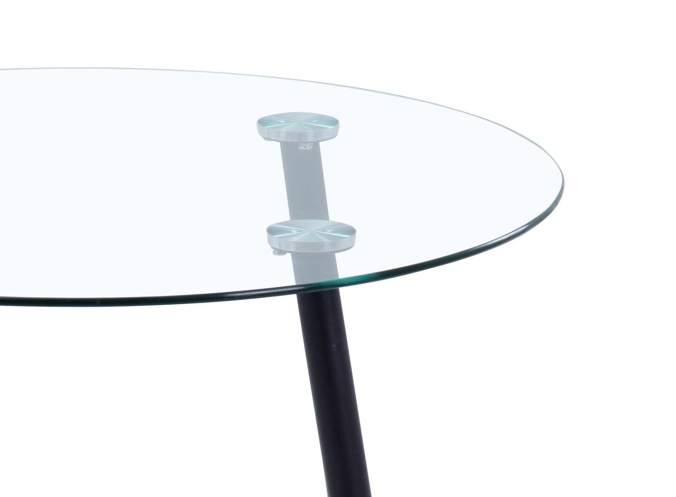 Round Dining Table 90x90cm Glass/Black AWS062UK | LEUKHOUSE