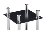 Small Square Glass Coffee Table Black AWS007UK | LEUKHOUSE