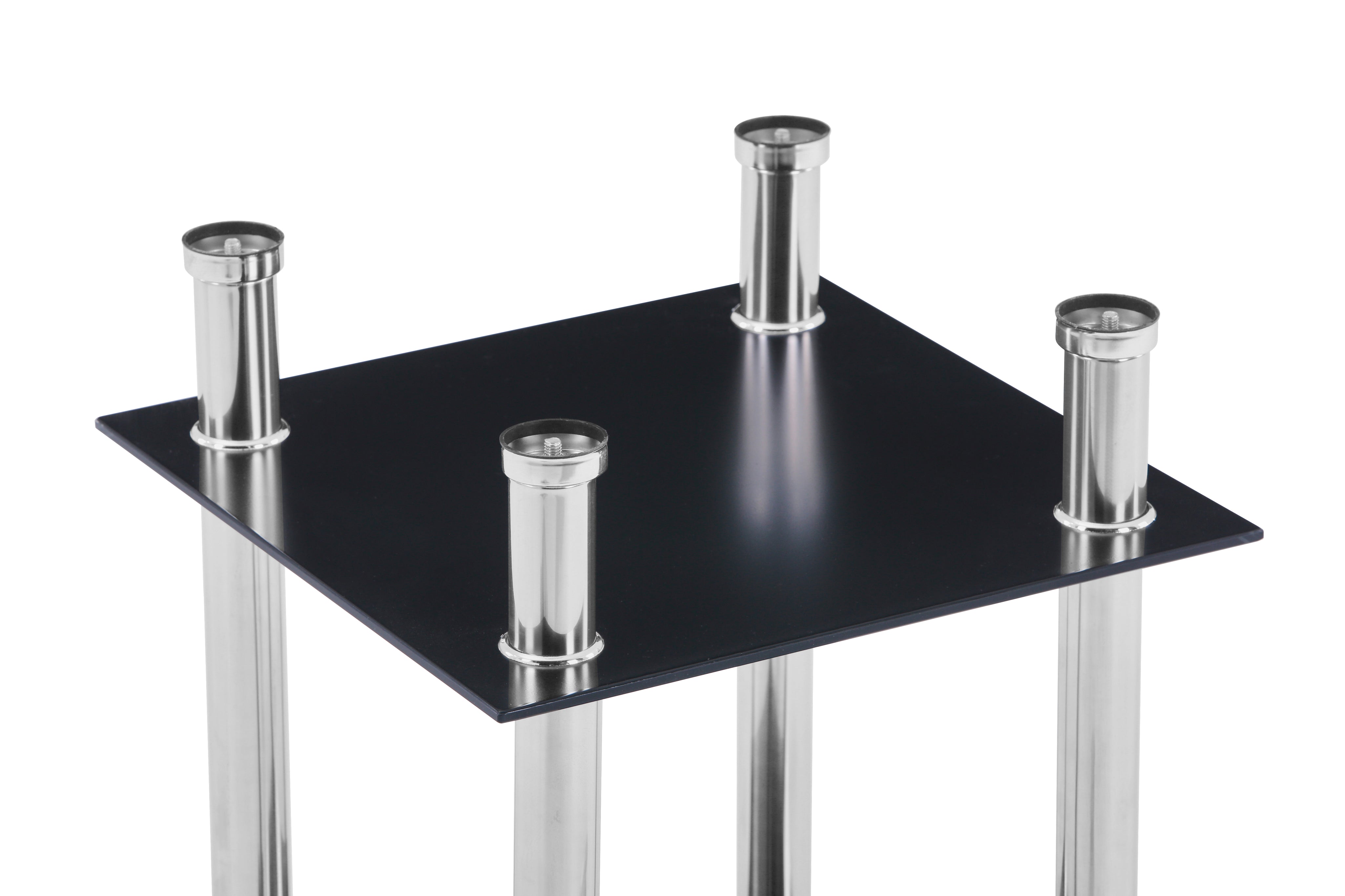 Small Square Glass Coffee Table Black AWS007UK | LEUKHOUSE