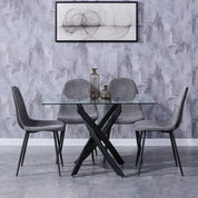 Rectangular Dining Table 120x70cm Glass/Black AWS021UK | LEUKHOUSE