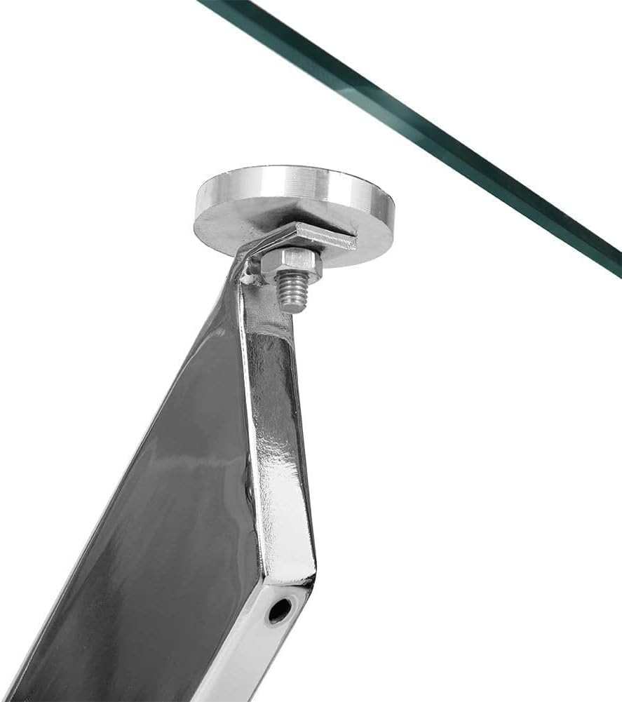 Rectangular Dining Table 120x70cm Glass/Silver AWS021UK | LEUKHOUSE