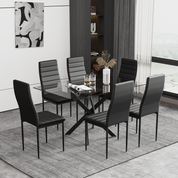 Table Salle a Manger en Verre Moderne Rectangulaire avec Noir Pieds pour Cuisine Bureau etc 110 x 70 x 75 cm AWS0214FR | LEUKHOUSE