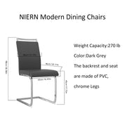 Round Tempered Glass Dining Table Set for 4 with 4 Upholstered Chairs (Sliver Table with Dark Grey Chairs) US | LEUKHOUSE