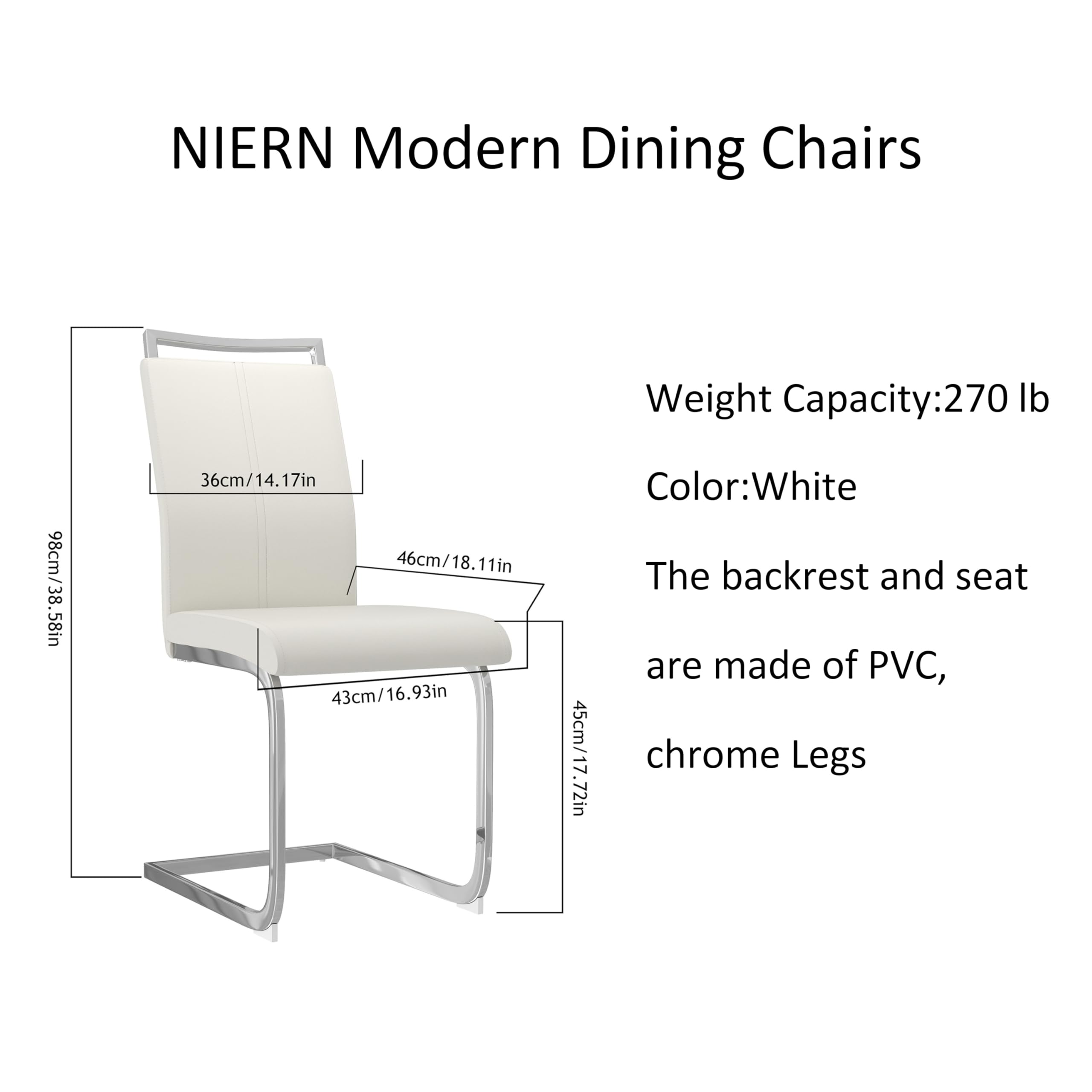 Round Tempered Glass Dining Table Set for 4 with 4 Upholstered Chairs (Sliver Table with White Chairs) US | LEUKHOUSE